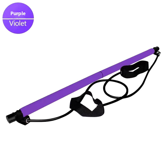 Pilates Stick with Resistance Bands for Home Workouts