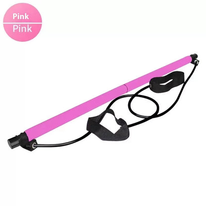 Pilates Stick with Resistance Bands for Home Workouts