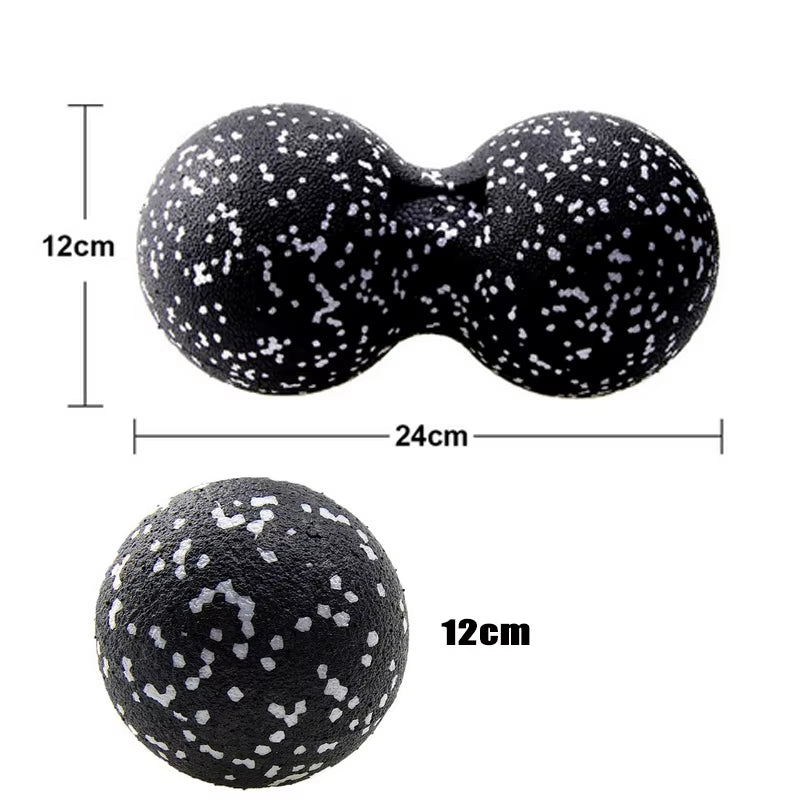 Peanut Fitness Massage Ball Set Yoga Roller Double Lacrosse Mobility Ball for Myofascial Physical Therapy Deep Tissue Massage