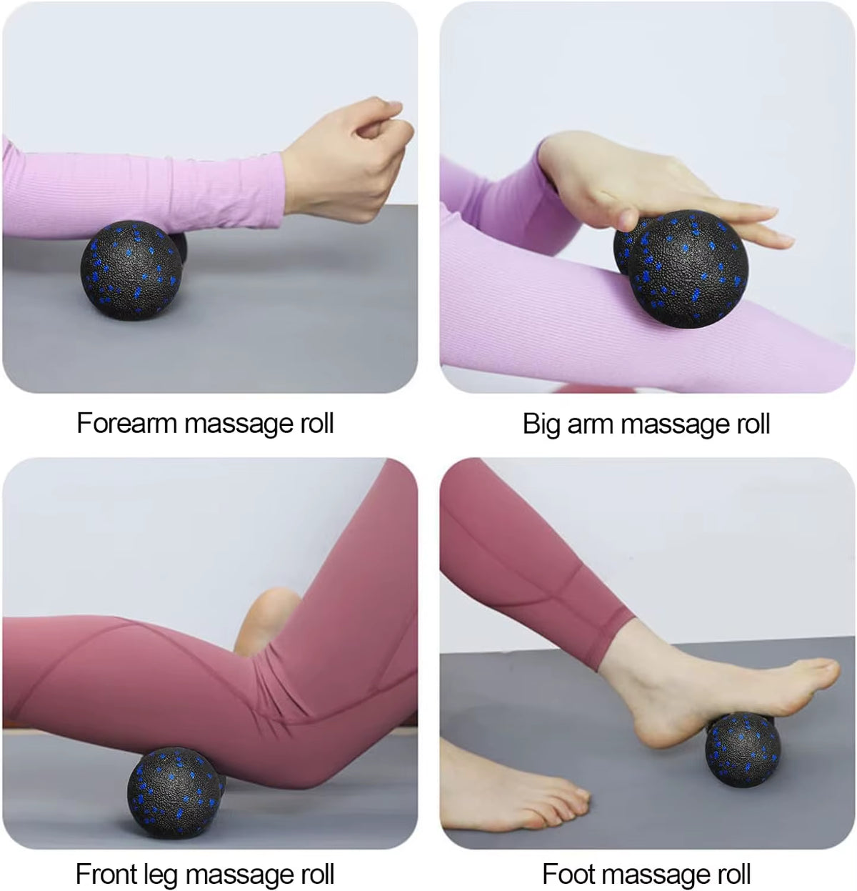 Peanut Fitness Massage Ball Set Yoga Roller Double Lacrosse Mobility Ball for Myofascial Physical Therapy Deep Tissue Massage