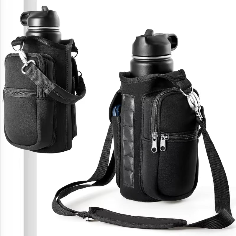 Magnetic Gym Water Bottle Holder with Phone Pocket