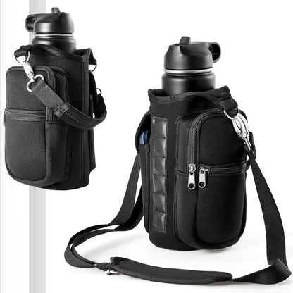 Magnetic Gym Water Bottle Holder with Phone Pocket
