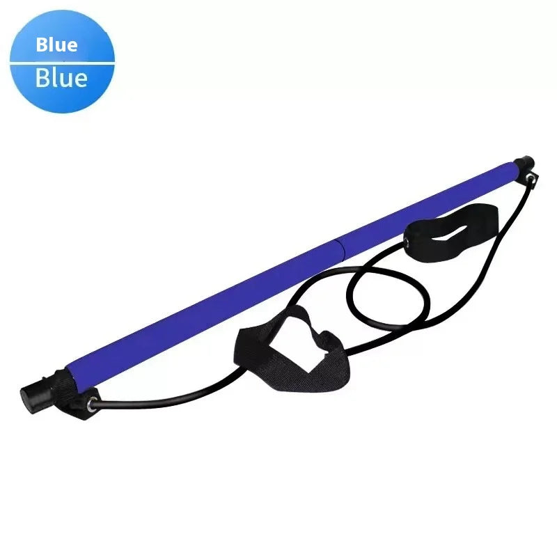 Pilates Stick with Resistance Bands for Home Workouts