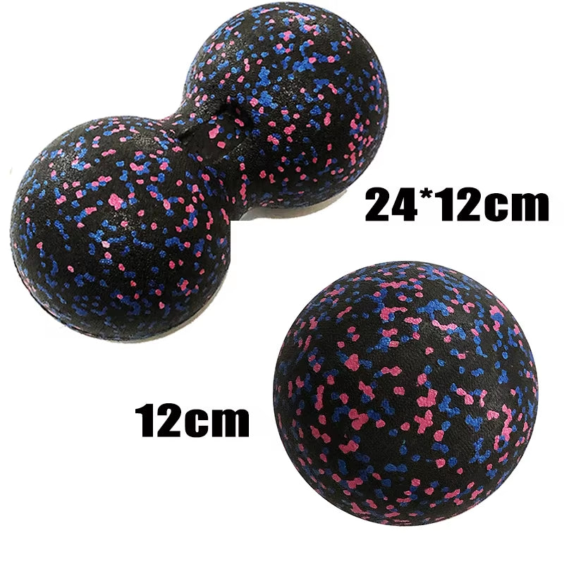 Peanut Fitness Massage Ball Set Yoga Roller Double Lacrosse Mobility Ball for Myofascial Physical Therapy Deep Tissue Massage