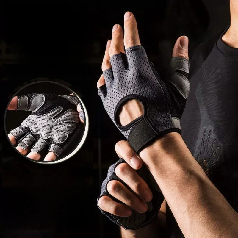 Weightlifting Gloves Women Men Fitness Gym Gloves Half Finger Breathable Non-Slip Gel Pad Bodybuilding Training Dumbbells Gloves